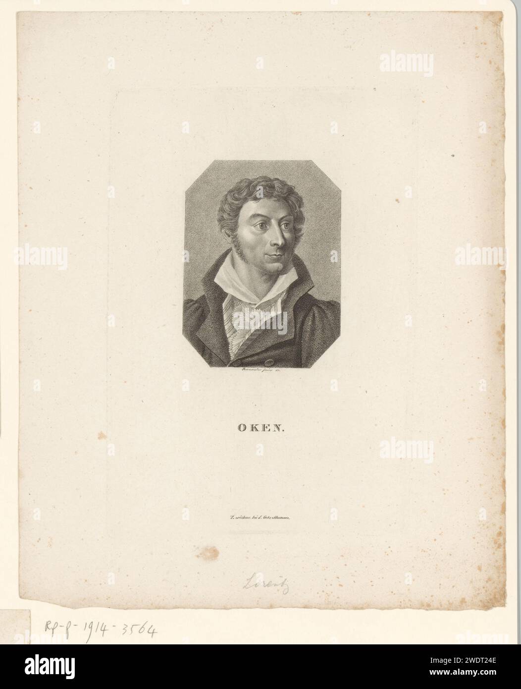 PortraT van Lorenz Oken, Johann Adolf Rossmässler, 1785 - 1858 print Zwickau papier personnages historiques Banque D'Images