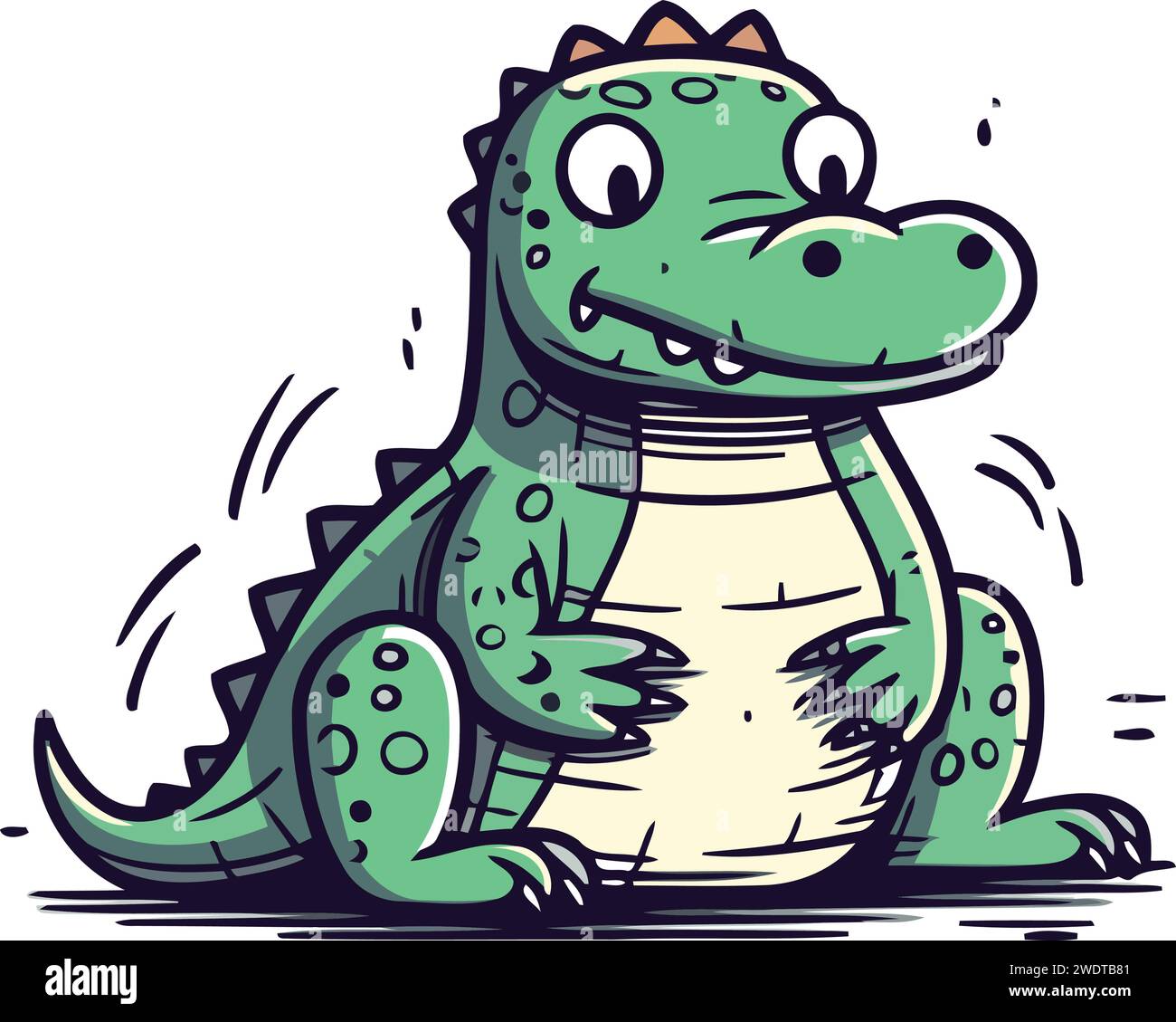 Illustration vectorielle crocodile. Mignon crocodile de dessin animé. Illustration de Vecteur