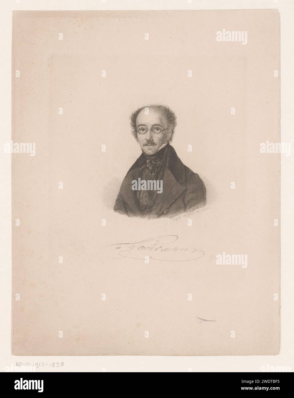 Portrait van Carl von Wachsmann, Auguste Hüssener, 1799 - 1877 tirage papier Berlin gravure de personnages historiques. portrait d'un écrivain. lunettes, lunettes Banque D'Images