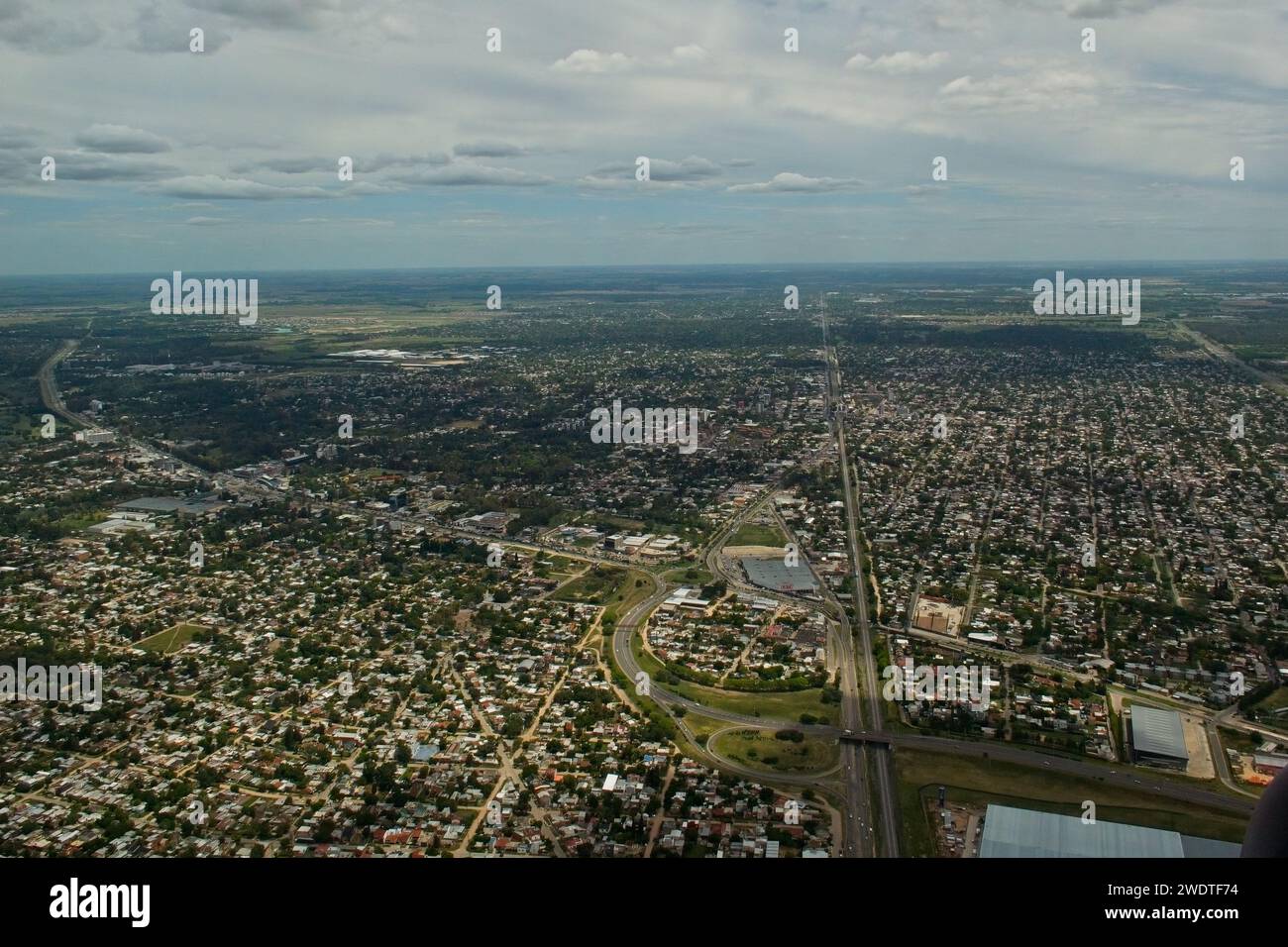 Buenos Aires, Argentine, Buenos Aires depuis les airs au décollage de l'aéroport d'Ezeiza. Banque D'Images