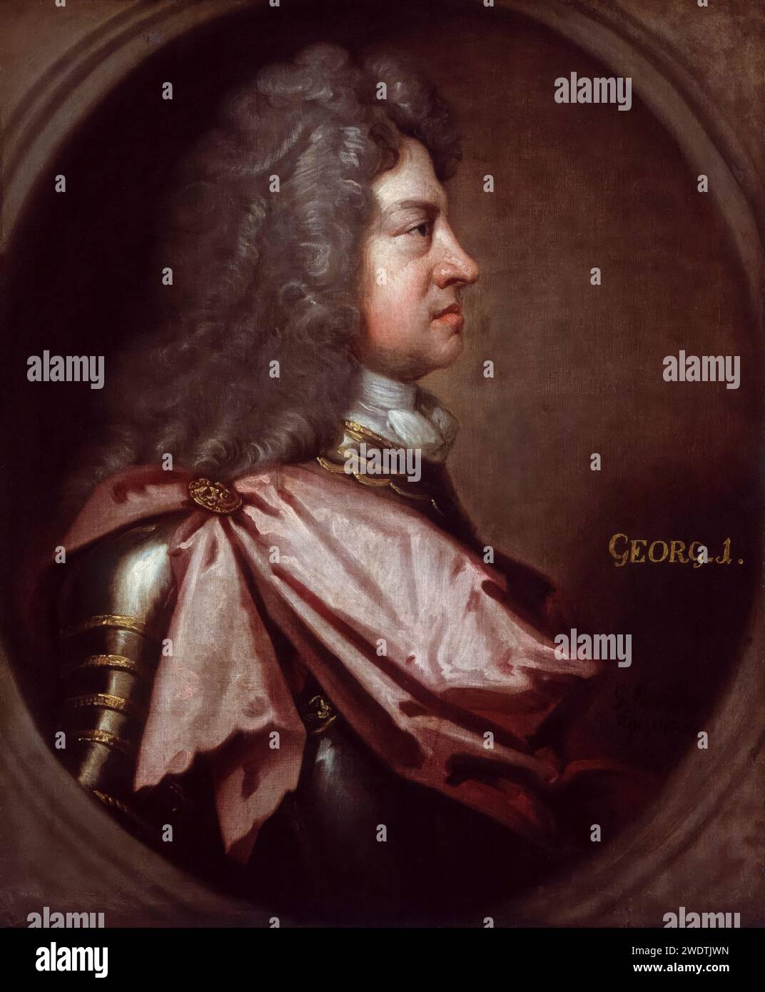 George Ier de Grande-Bretagne et d'Irlande (1660-1727), règne (1714-1727), portrait à l'huile sur toile par l'atelier de Sir Godfrey Kneller, vers 1714 Banque D'Images