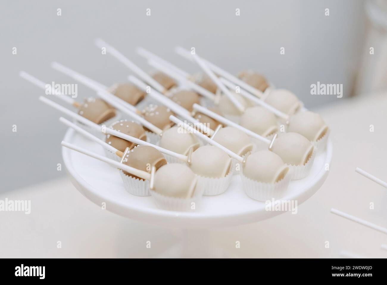 Plan rapproché d'un plateau de cake POPS Banque D'Images