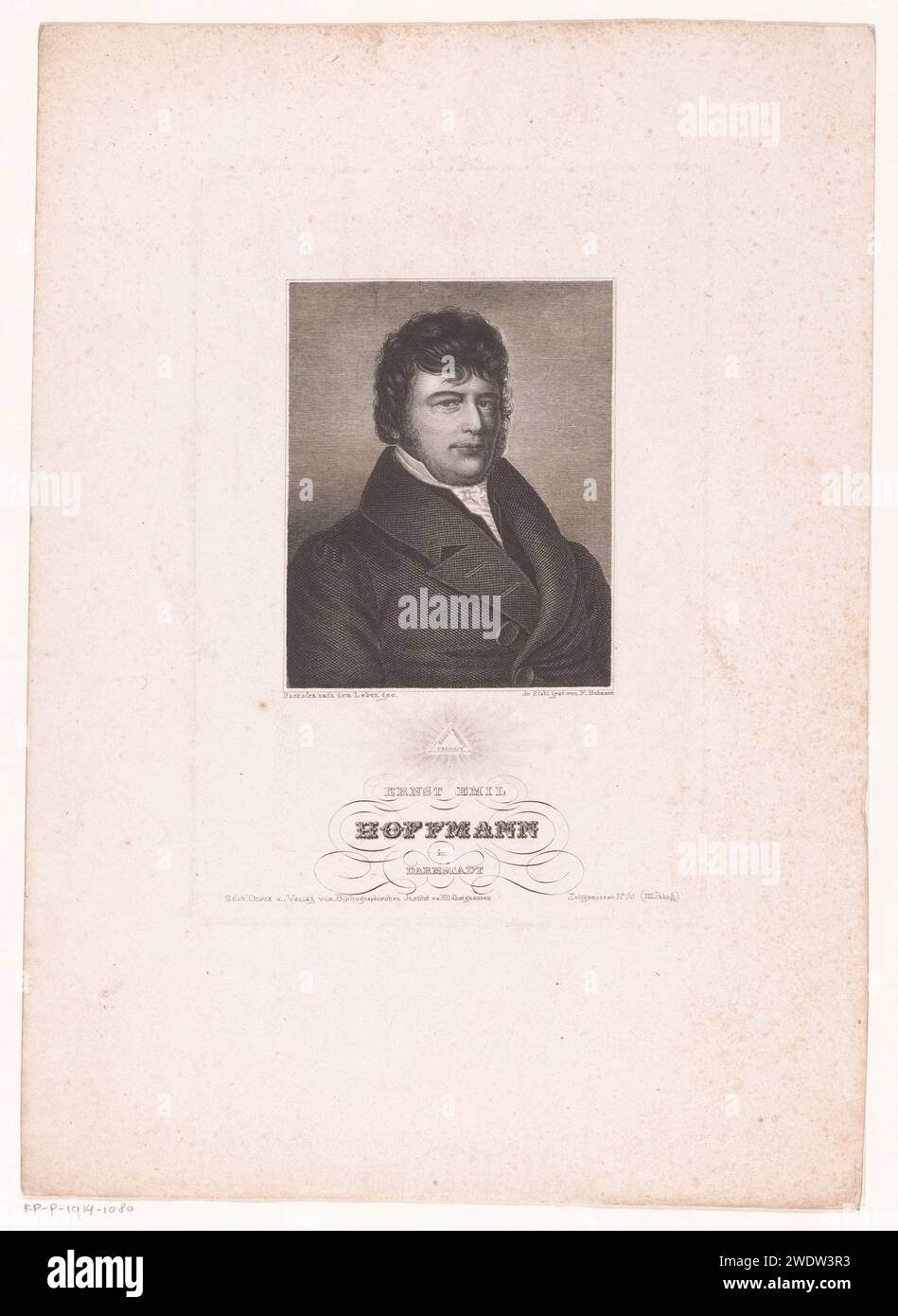 PortraT van Ernst Emil Hoffmann, Ferdinand Bahmann, d'après Johann Georg Heinrich Bofen, 1829 - c. 1840 estampe Legal Sighter : contemporains n ° 60 (III millésime). Imprimeur : GermanyPublisher : Hildburghausen gravure sur papier acier personnes historiques Banque D'Images