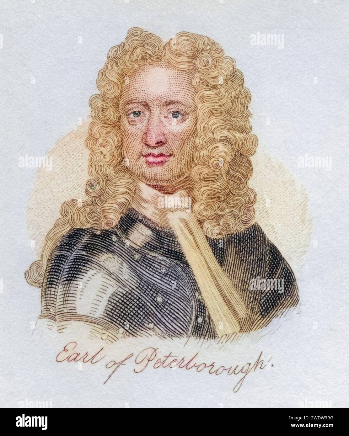 Charles Mordaunt, 3 ans. Comte de Peterborough und 1. Comte de Monmouth, 1658 bis 1735. Englischer Adliger und militärischer Führer. AUS dem Buch Crabbs Historical Dictionary, veröffentlicht 1825, Historisch, digital restaurierte Reproduktion von einer Vorlage aus dem 19. Jahrhundert, Date d'enregistrement non indiquée Banque D'Images