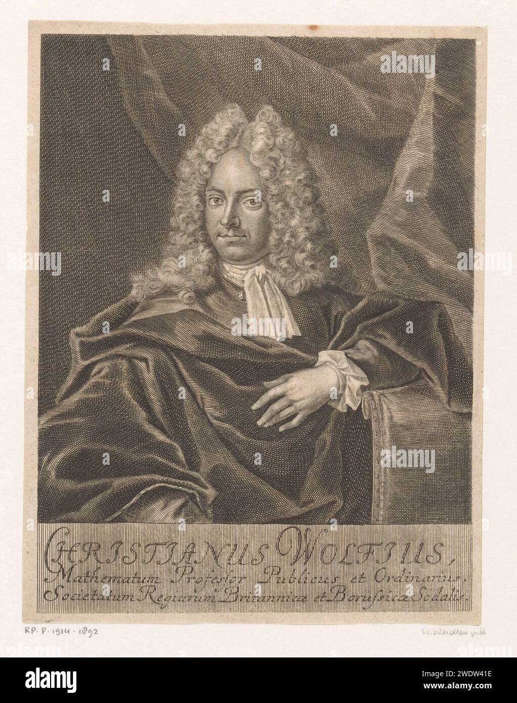 Portrait de Christian Wolff, Martin Bernigeroth, 1710 - 1733 tirage Leipzig gravure sur papier personnages historiques Banque D'Images