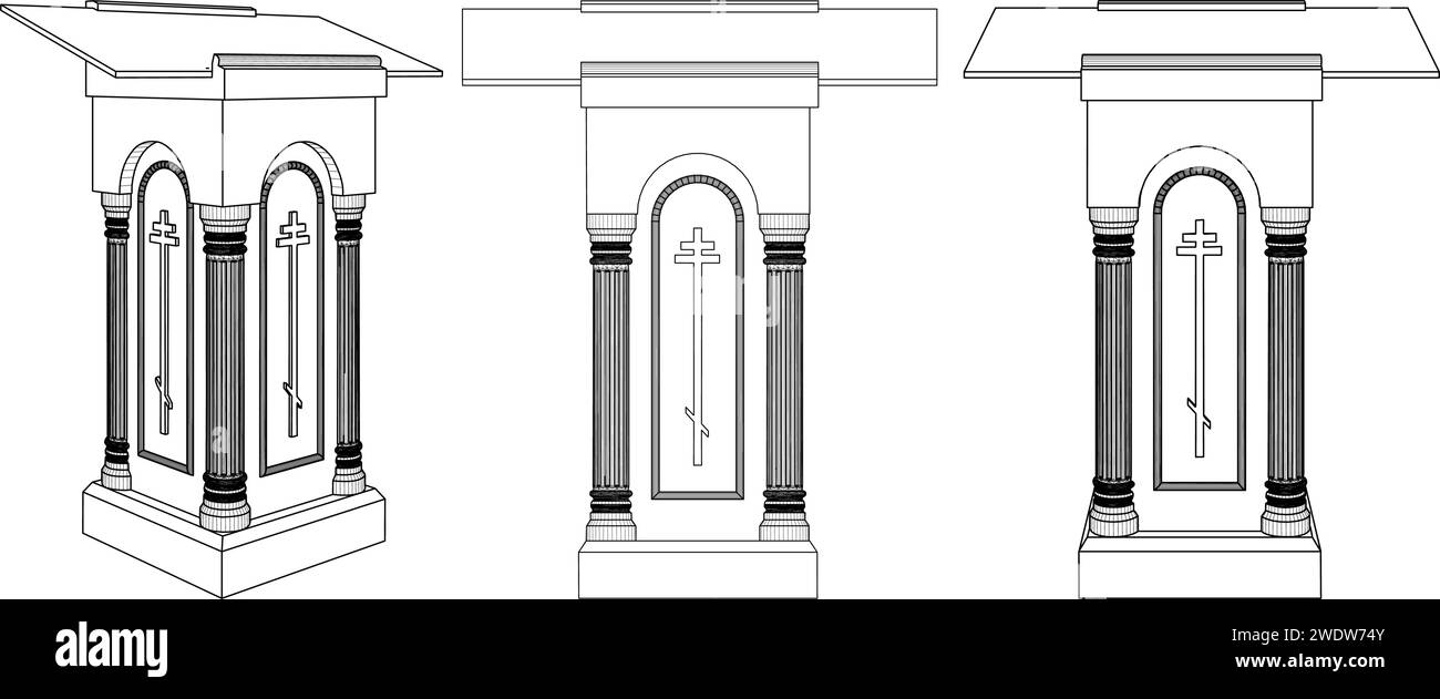 Vecteur de rack d'église de luterne. Illustration isolée sur fond blanc. Illustration de Vecteur