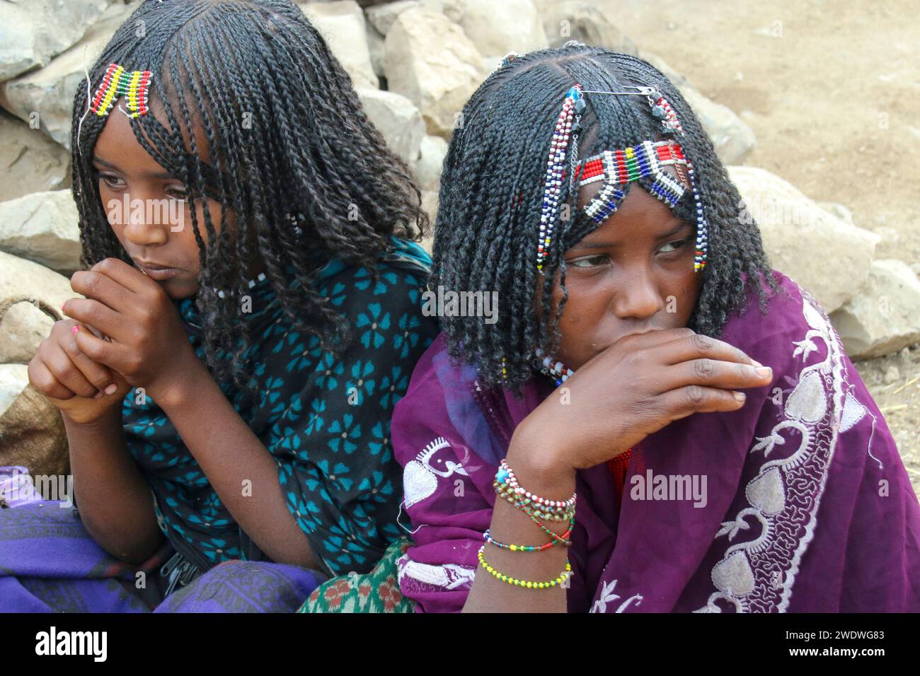 Afar habitants du désert de Danakil (ou désert Afar), désert du nord-est de l'Éthiopie, du sud de l'Érythrée et du nord-ouest de Djibouti. Situé Banque D'Images