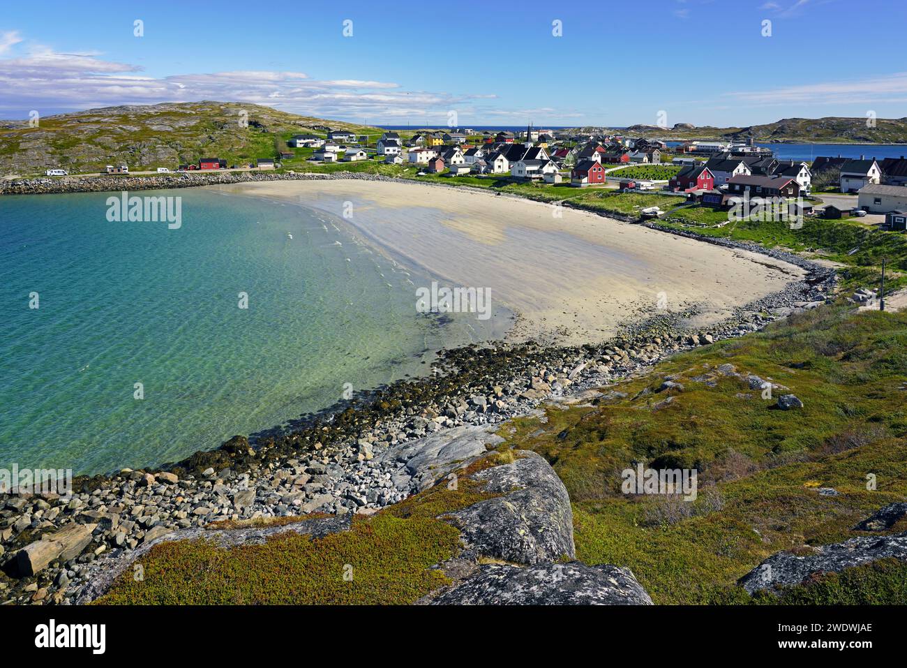 Norvège, Finnmark, village côtier de Bugøynes, ici vous pouvez trouver les célèbres crabes royaux Banque D'Images