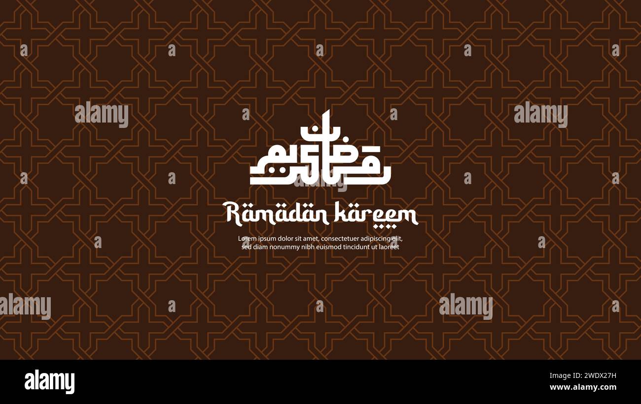 Ramadan Kareem fond de motif sans couture. Illustration vectorielle de carte de voeux Ramadan Kareem avec fond de motif islamique. Illustration de Vecteur