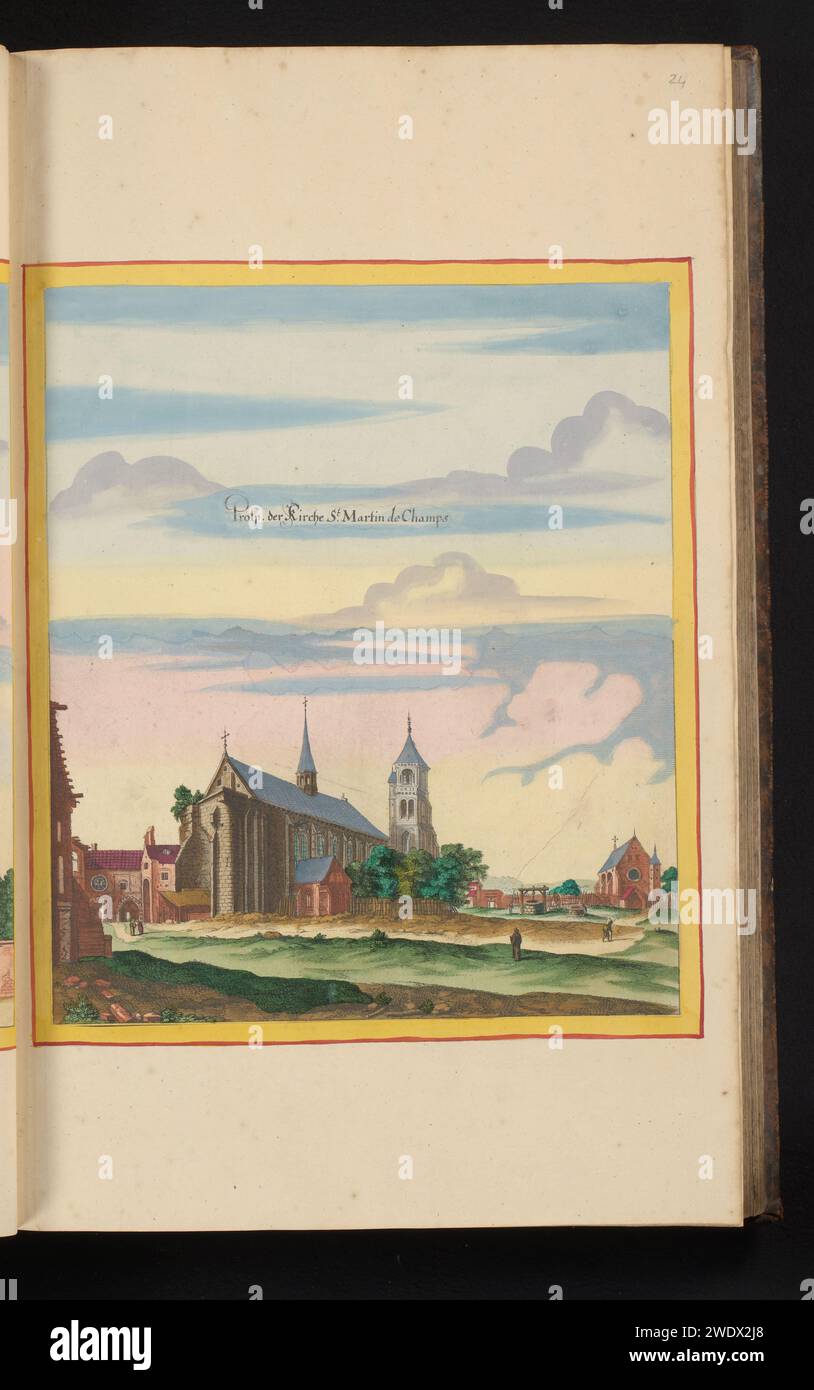 Vue de l'église priorique de Saint-Martin-des-champs à Paris, 1655 print vue de l'église priorique de Saint-Martin-des-champs à Paris. L'impression fait partie d'un album. Imprimeur : Frankfurt am Mainafter design by : ParisLa Haye gravure sur papier / gravure église (extérieur). abbaye, monastère, couvent  Eglise catholique romaine Prieuré Saint-Martin-des-champs Banque D'Images