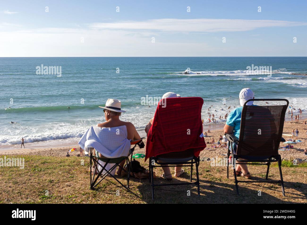 Activités de vacances sur la plage de Milady. Biarritz, Pyrénées-Atlantiques, France Banque D'Images