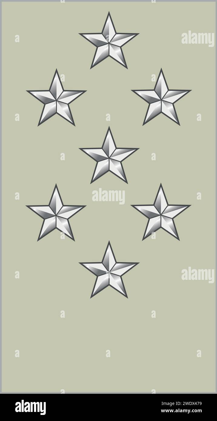 Épaulière insigne d'officier militaire de la France GÉNÉRAL d'ARMÉE (GÉNÉRAL D'ARMÉE) Illustration de Vecteur