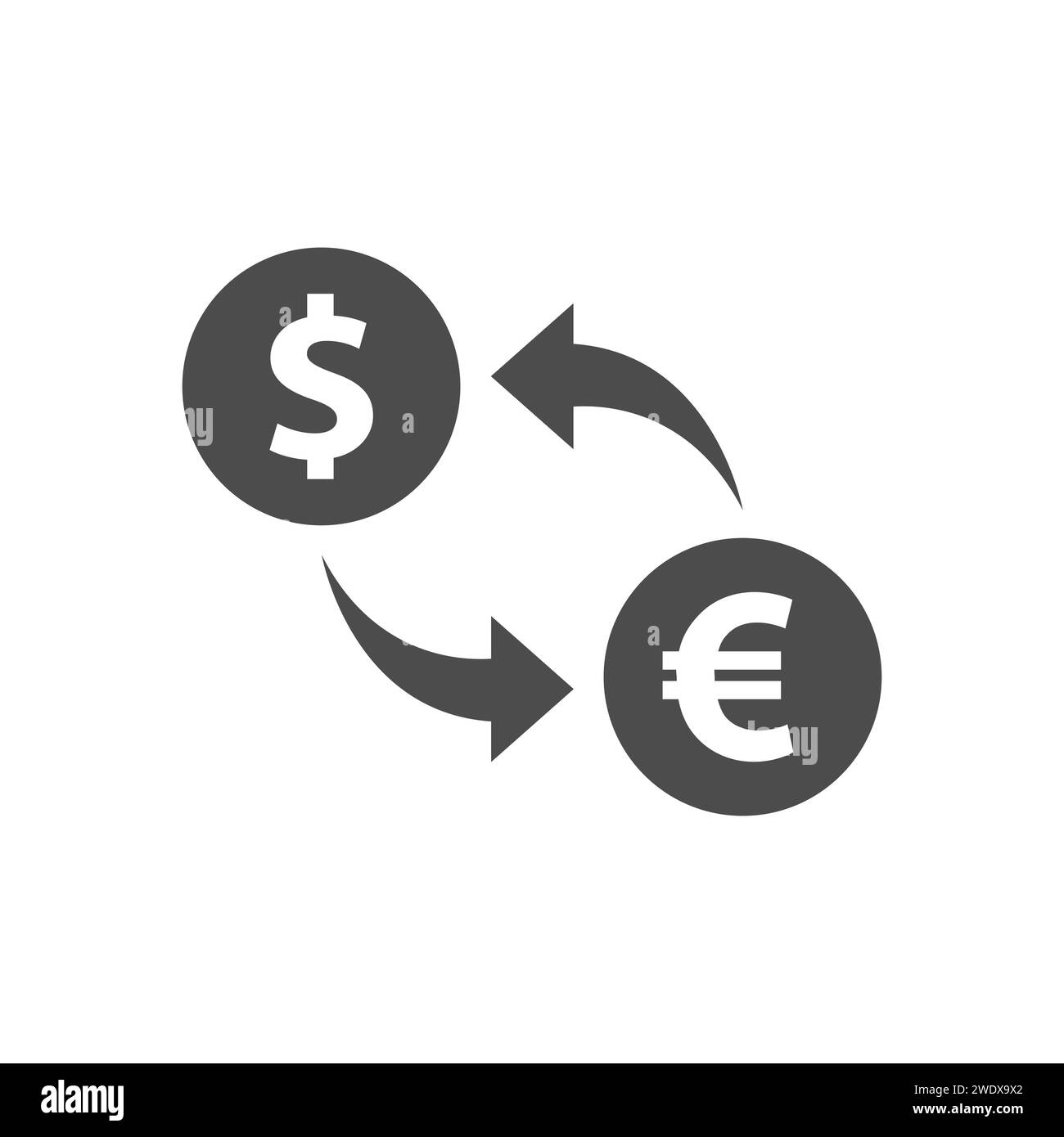Icône de vecteur de glyphe d'échange de devises Illustration de Vecteur
