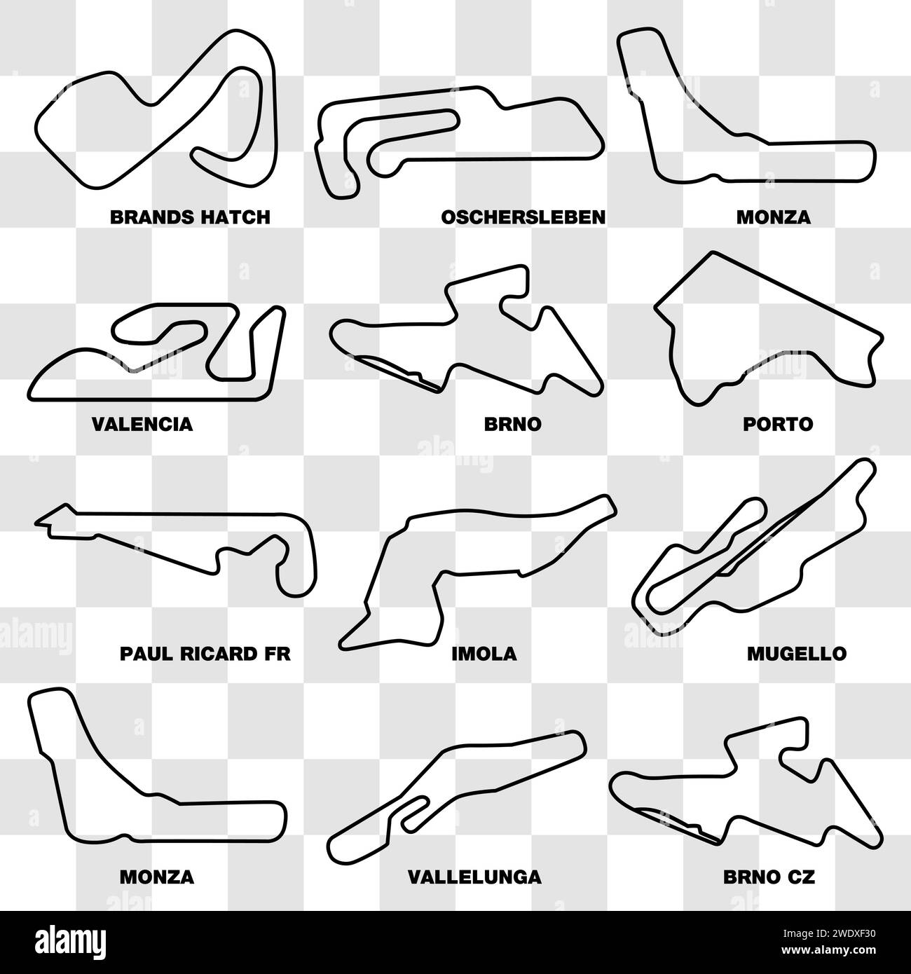 Illustration vectorielle de collection de cartes de circuit de course Illustration de Vecteur