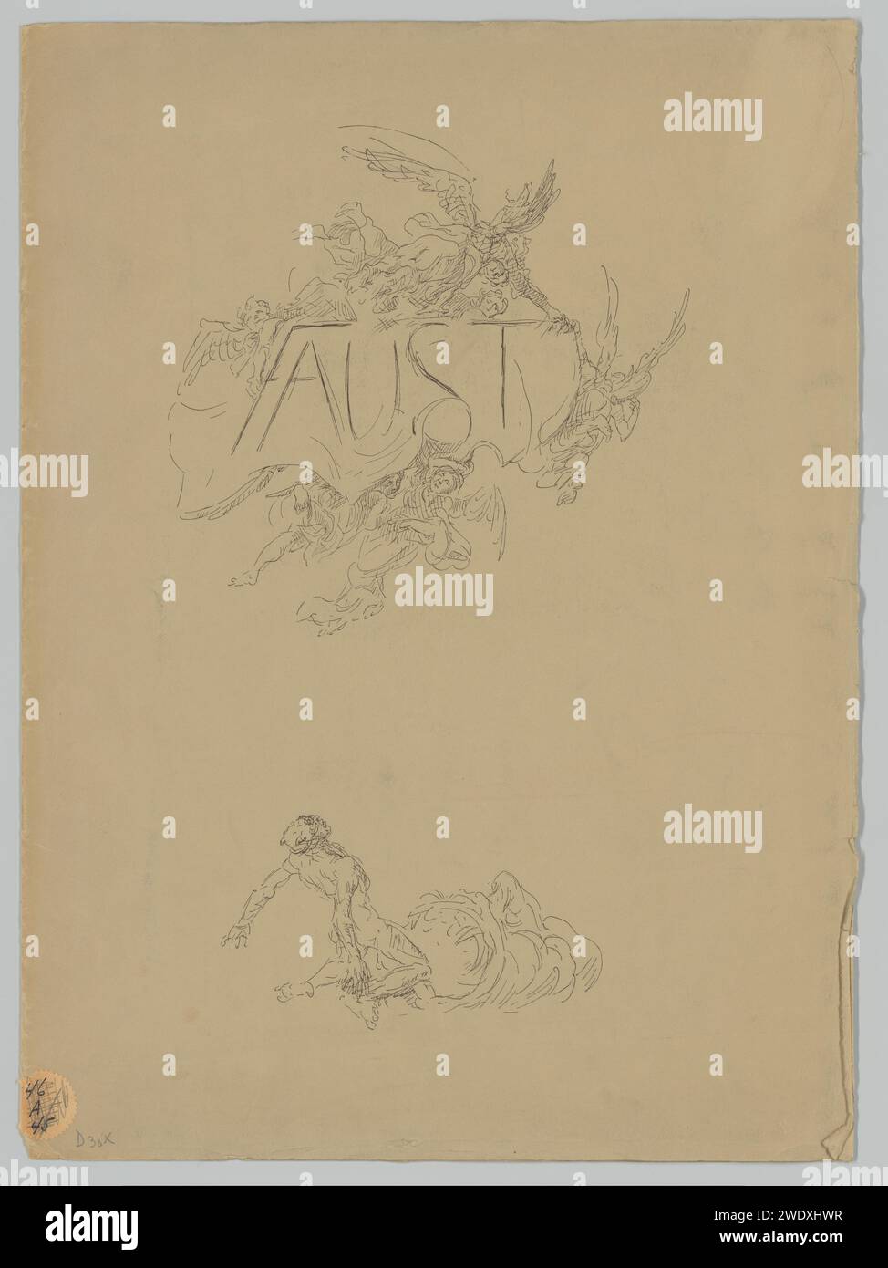 Couverture pour l'offre d'abonnement pour Faust II, Max Slevogt, 1925 couverture imprimée contenant quatre pages avec performances et texte. Gravure sur papier / impression typographique Faust Banque D'Images
