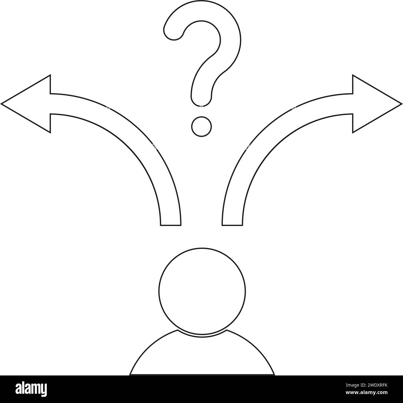 Conception d'illustration vectorielle d'icône de choix difficile Illustration de Vecteur