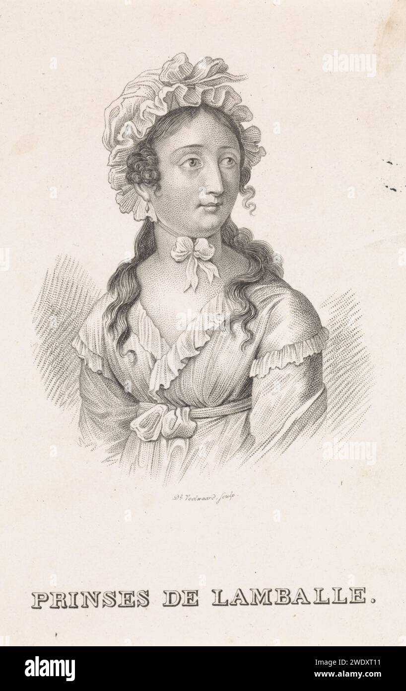 Portrait de Maria Louise de Savoie -Carignano, Daniël Specelaard (I), 1792 - 1851 print Amsterdam papier gravure Banque D'Images