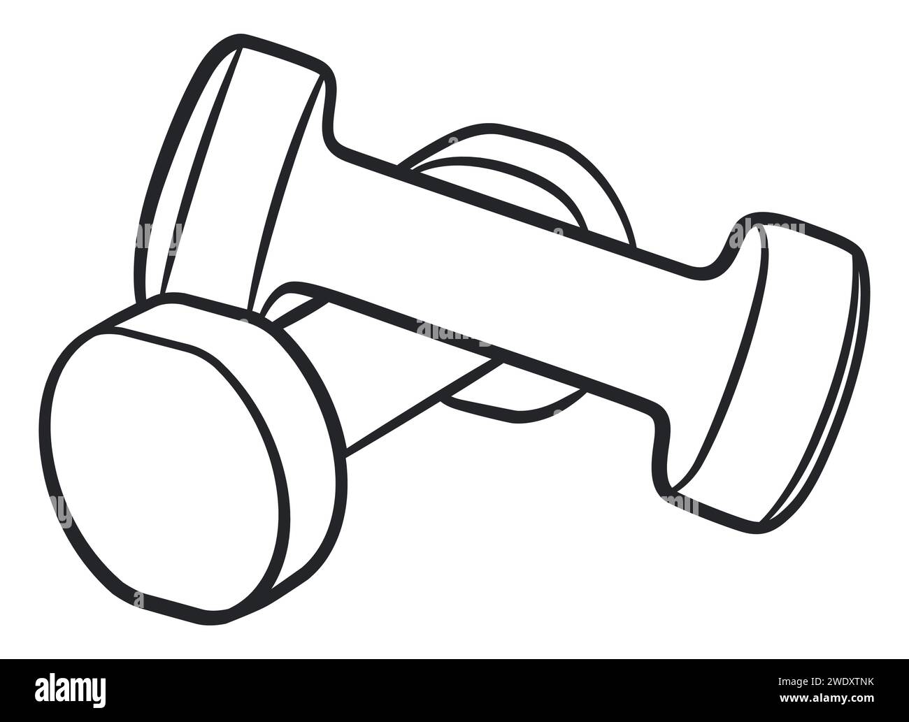 Illustration d'un dessin de contour de paire d'haltères isolé Illustration de Vecteur
