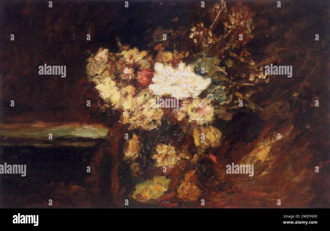 Adolphe Monticelli - Bouquet de fleurs Photo Stock - Alamy