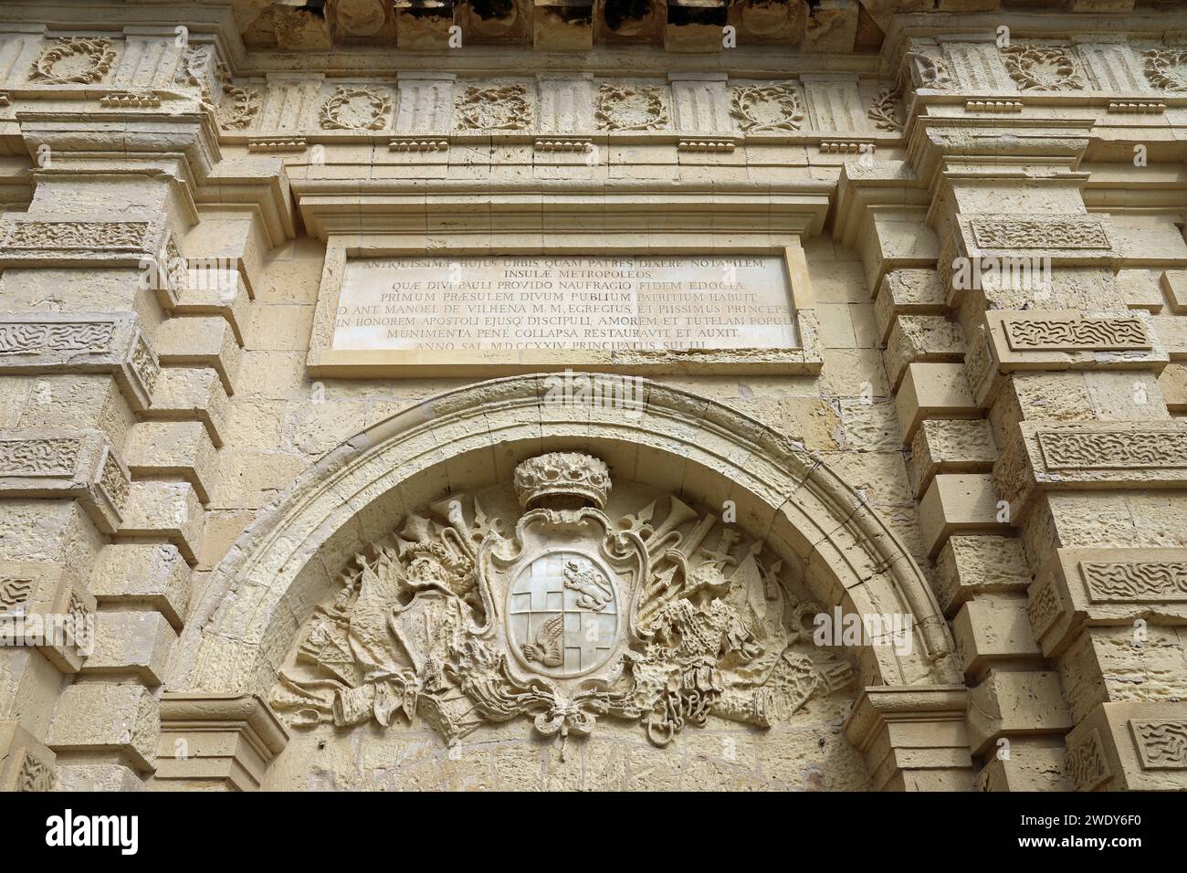Porte Mdina à Malte Banque D'Images