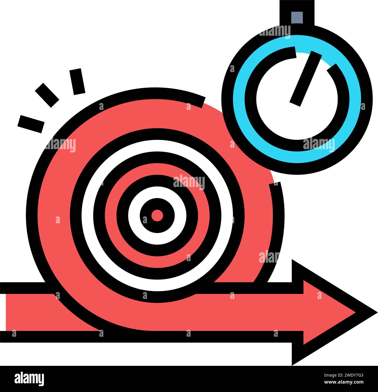 illustration vectorielle d'icône de couleur de gestion du temps focus sprints Illustration de Vecteur