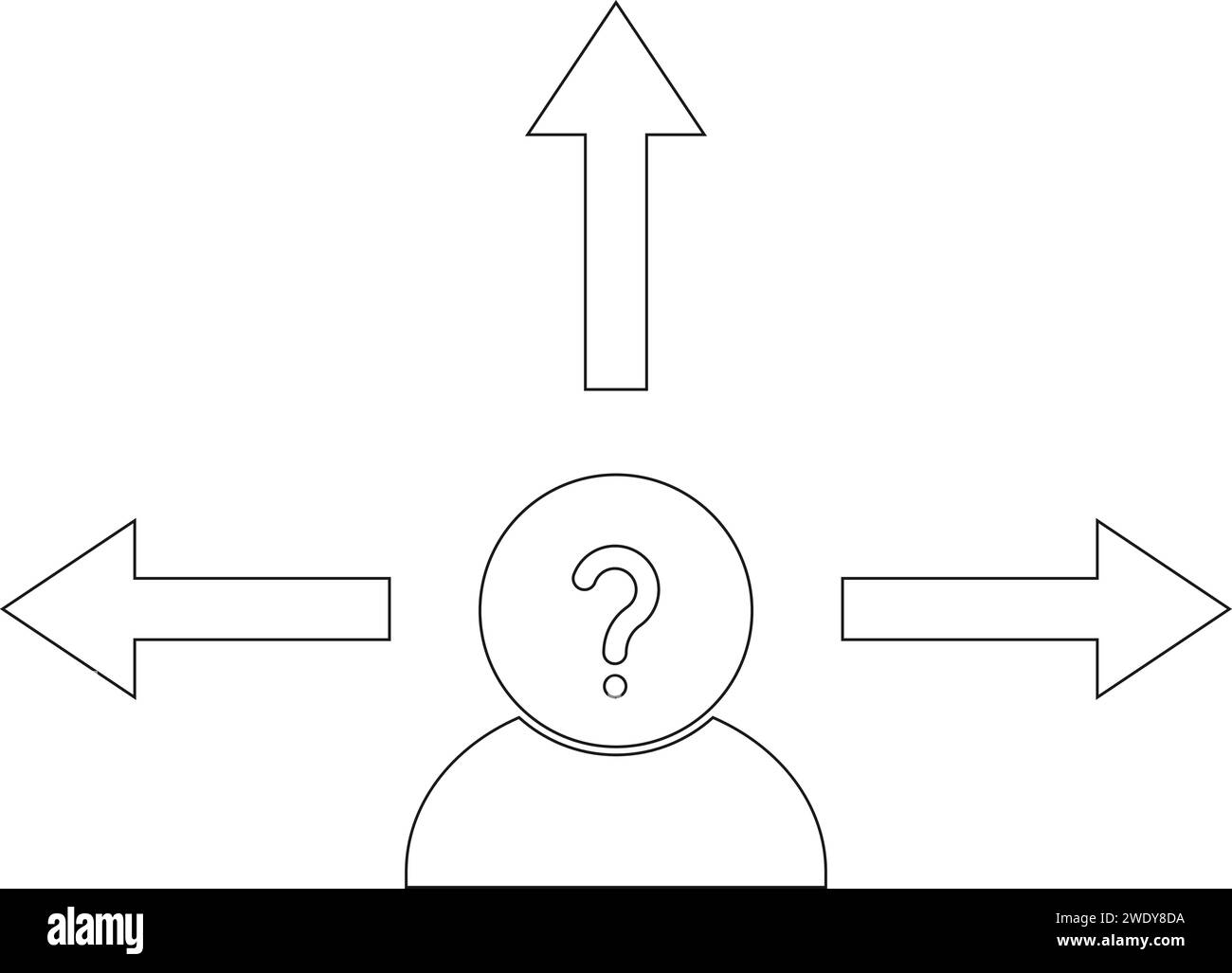 Conception d'illustration vectorielle d'icône de choix difficile Illustration de Vecteur
