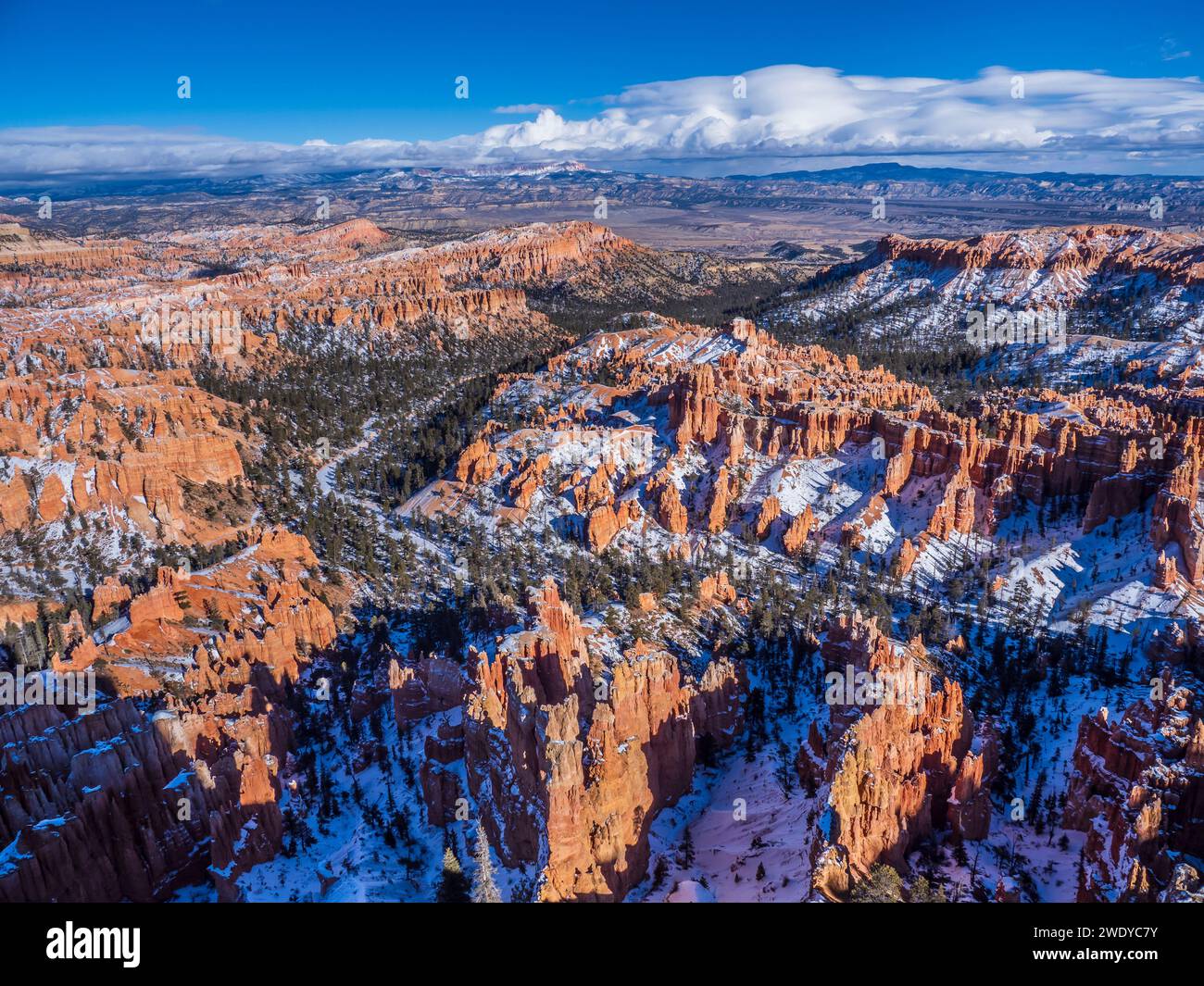 Canyon depuis inspiration point, hiver, parc national de Bryce Canyon, Utah. Banque D'Images