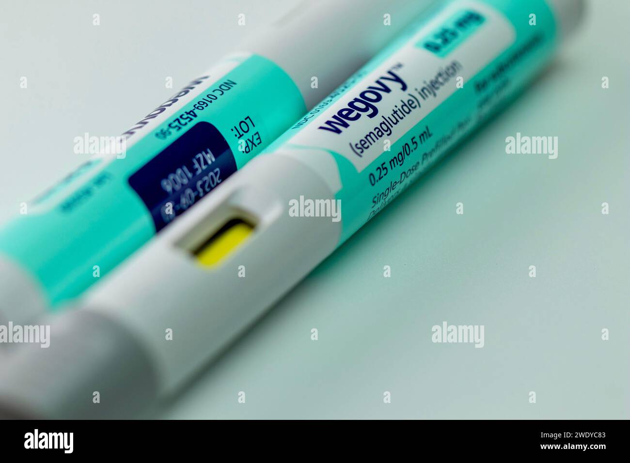 les stylos d'injection de semaglutide wegovy se rapprochent Banque D'Images