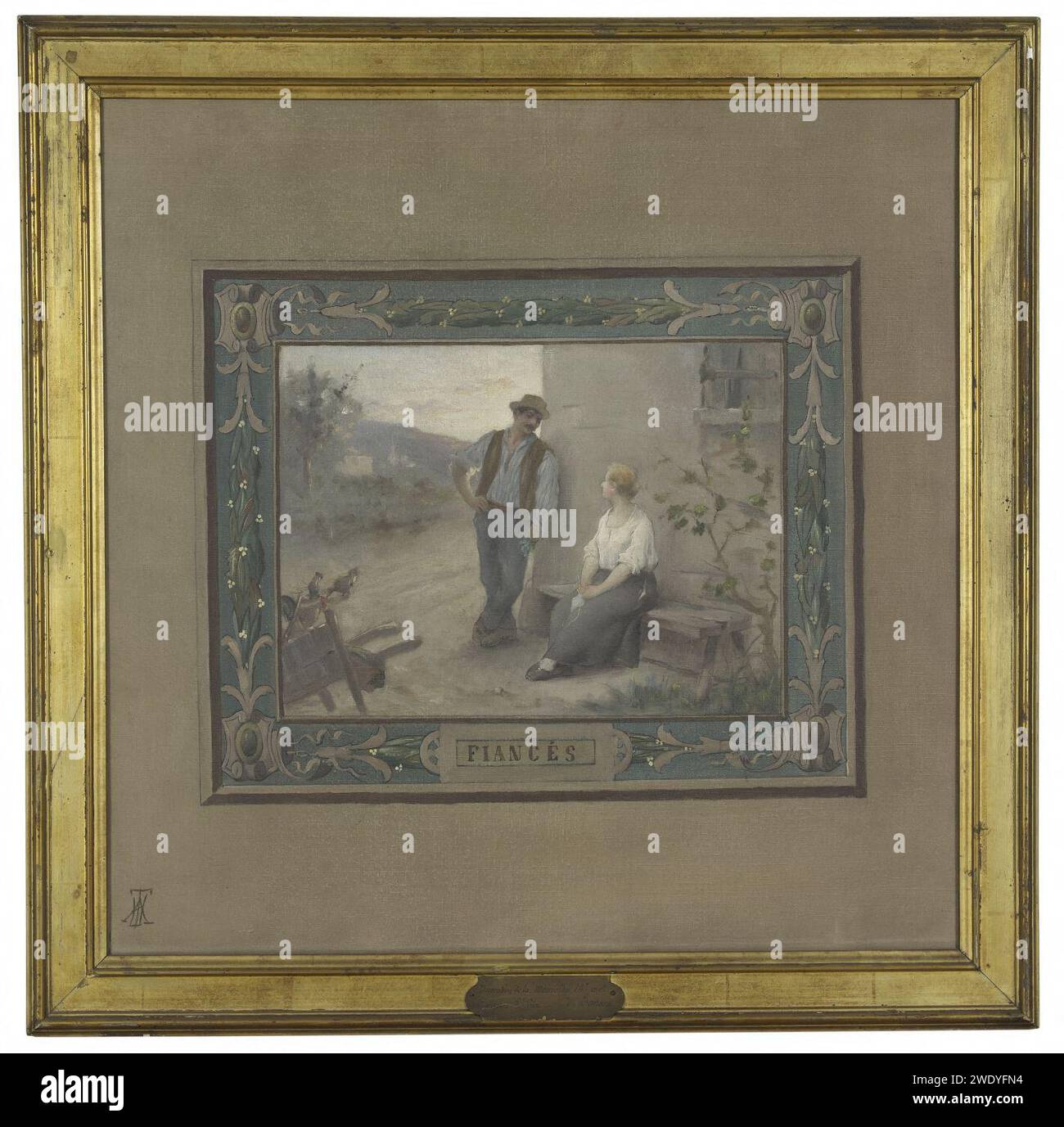 Adrien-Henri Tanoux - esquisse pour la salle des mariages de la mairie du 14e , les fiancés Banque D'Images