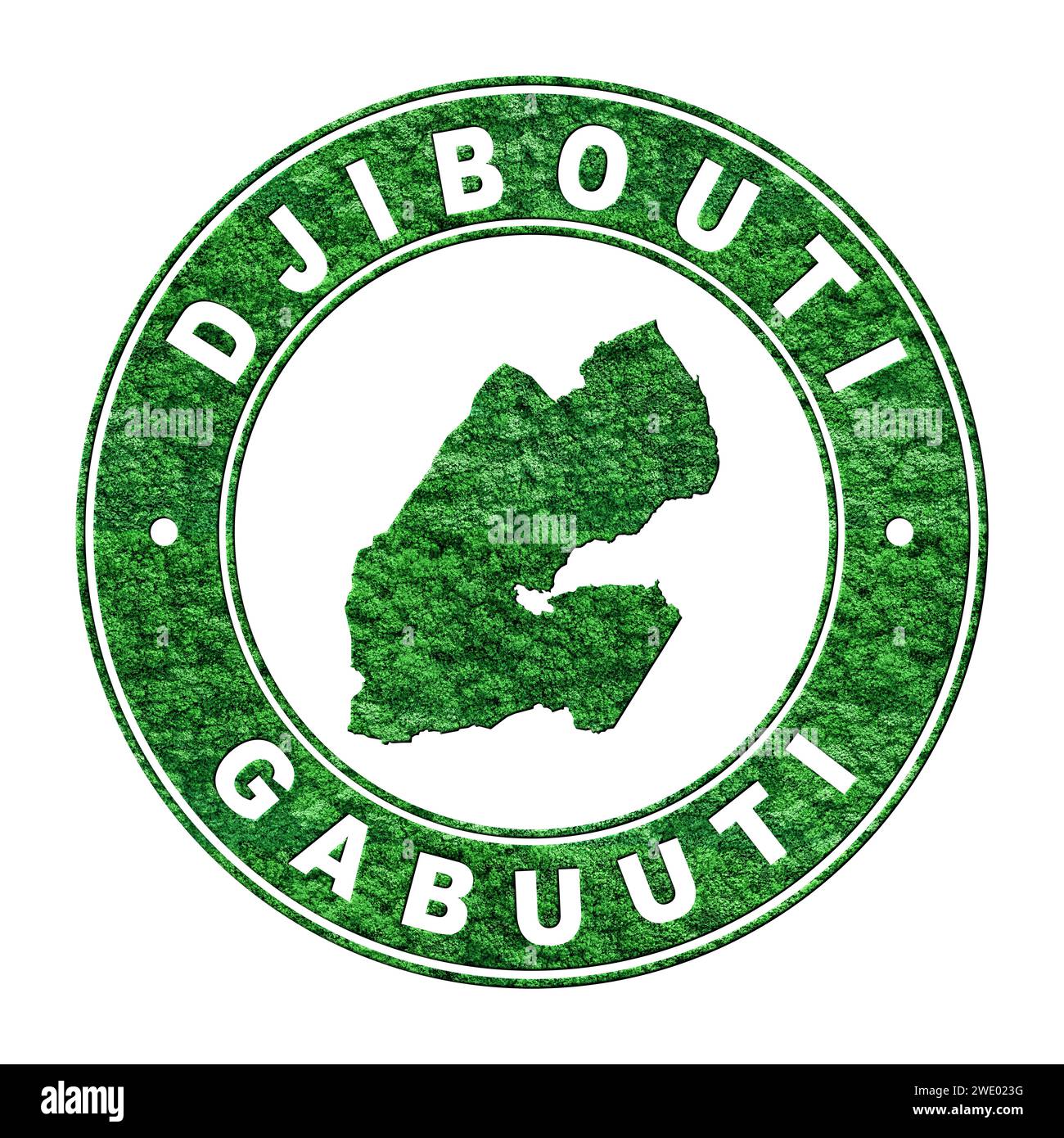 Carte de Djibouti, concept d'émission de CO2, voie de détourage Banque D'Images