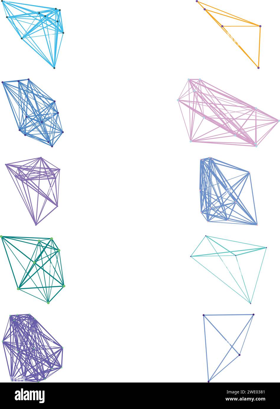 Un ensemble d'éléments de conception futuriste de réseau de nœuds transparent abstrait découpé. Illustration de Vecteur