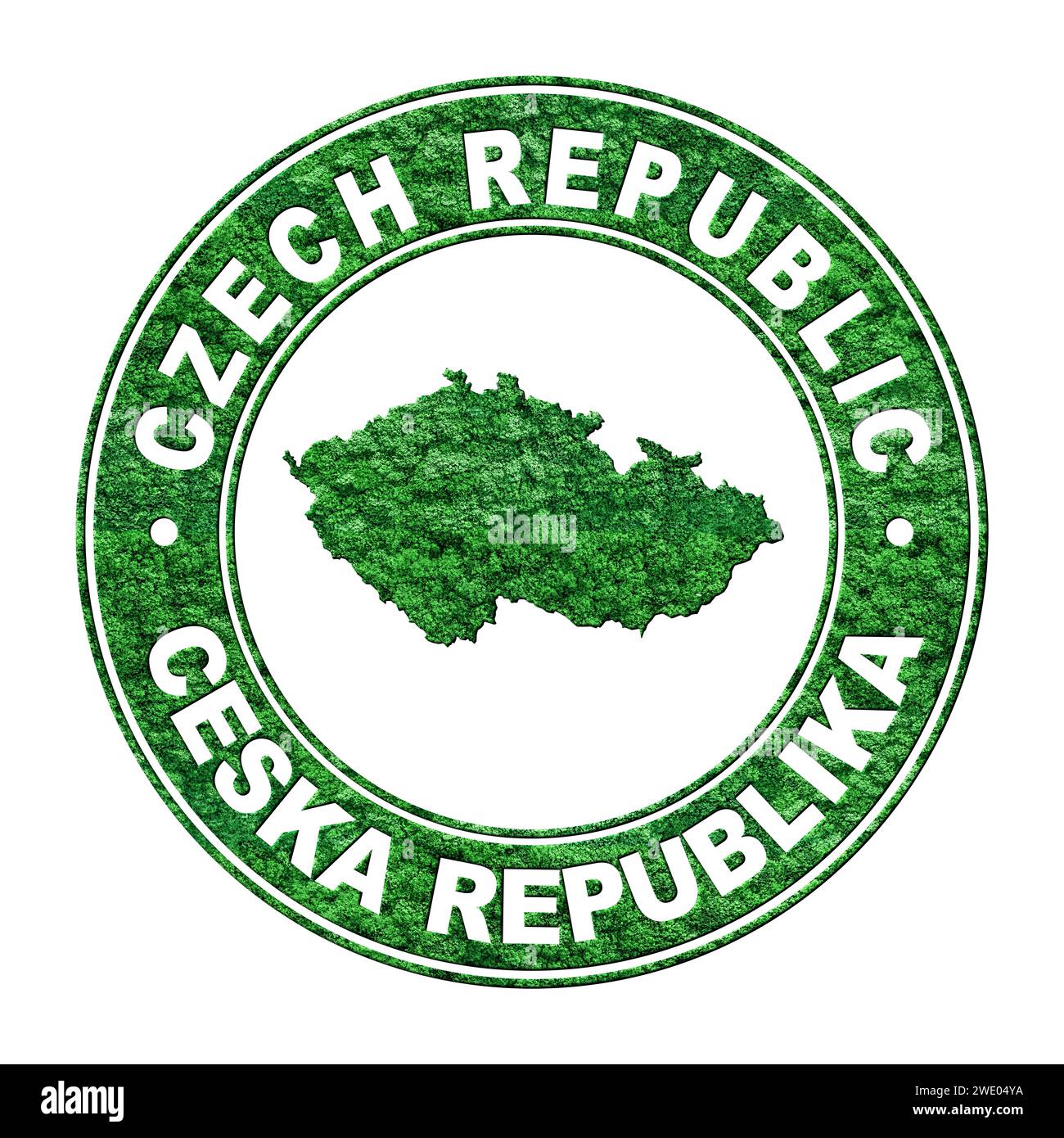 Carte de la République tchèque, concept d'émission de CO2, voie de coupure Banque D'Images