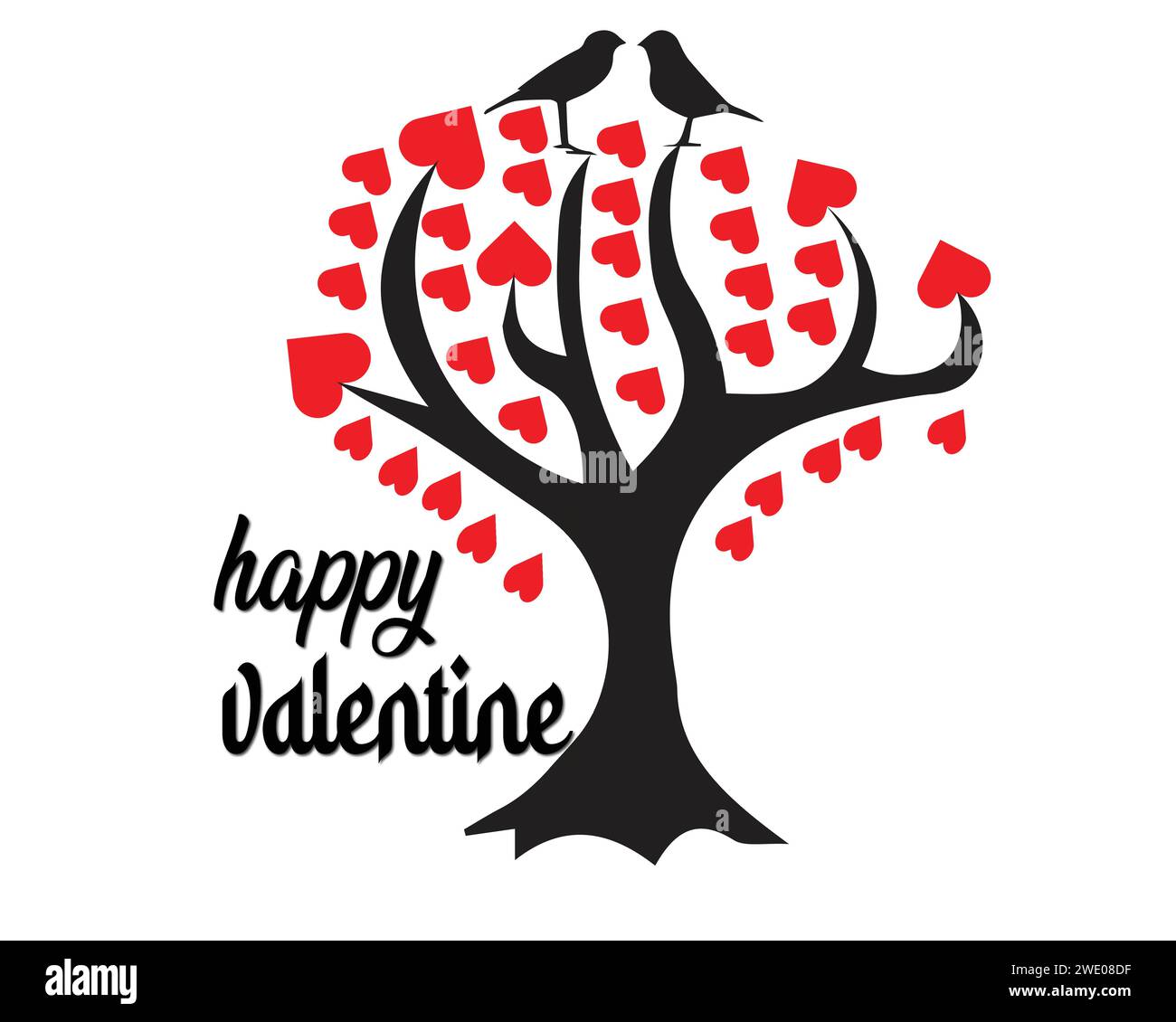 Conception de t-shirt Happy Valentines Day avec vecteur d'oiseau d'amour Illustration de Vecteur