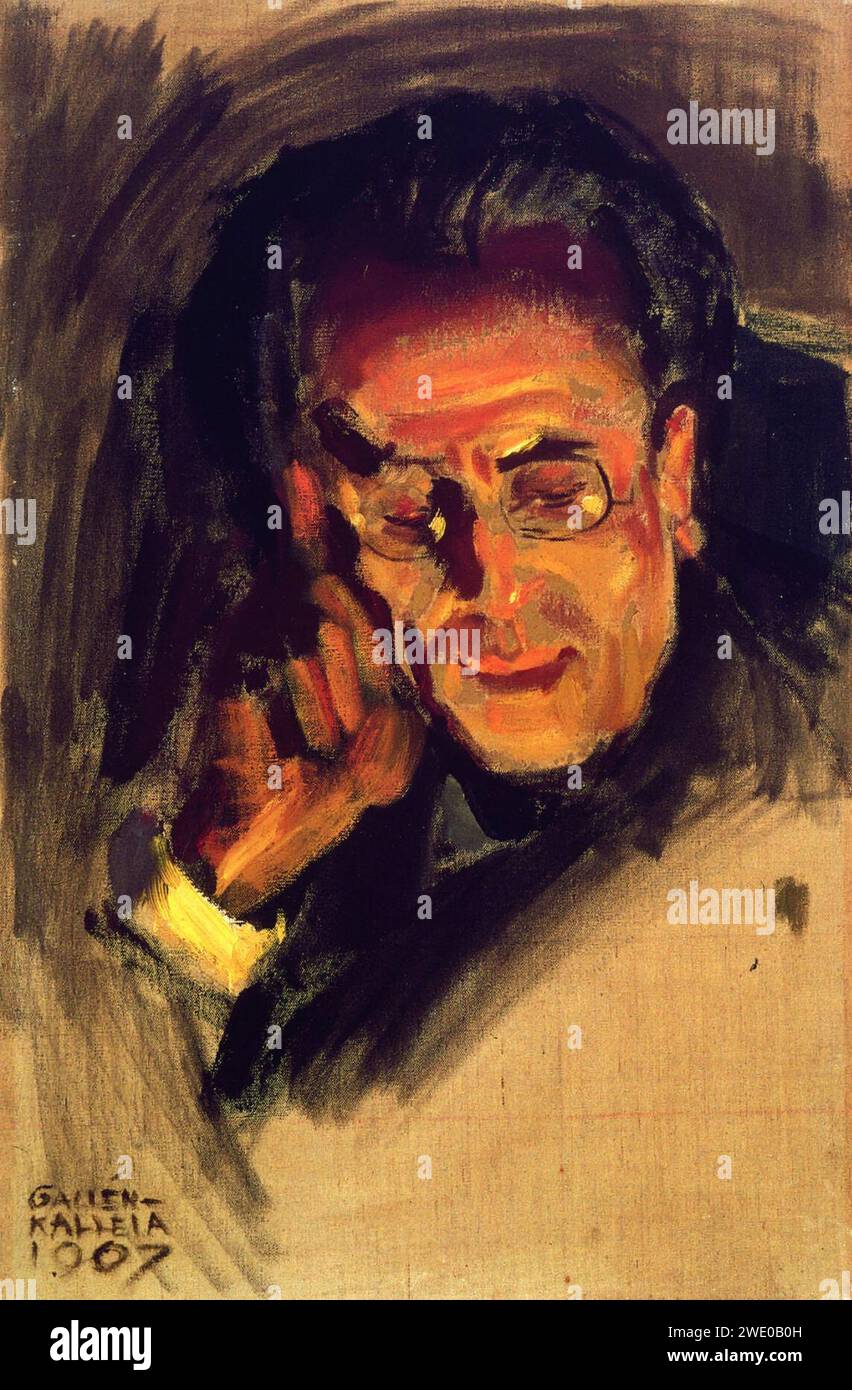 Akseli Gallen-Kallela - Portrait de Gustav Mahler - Fondation des Beaux-Arts Gösta Serlachius. Banque D'Images