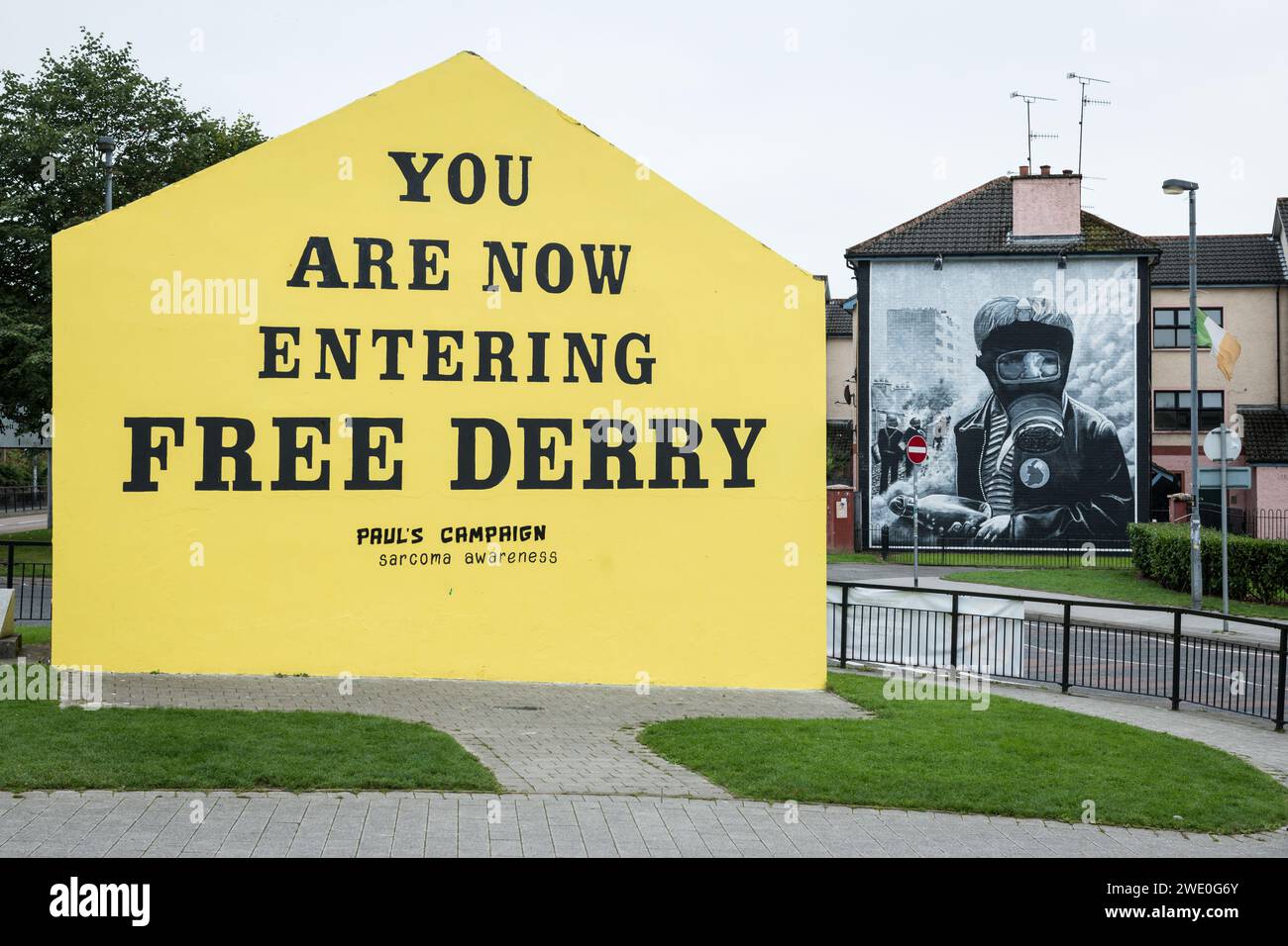 Peintures murales de Derry dans le quartier catholique de Bogside, Irlande du Nord Banque D'Images