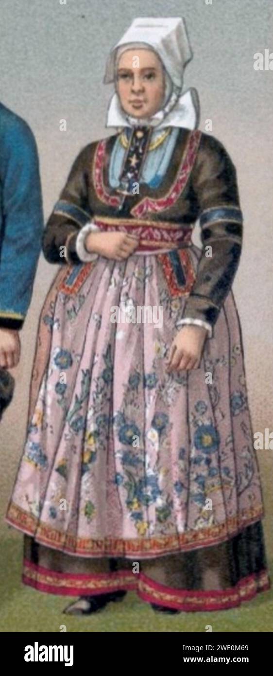 Albert Racinet Femme de Plonévez-Porzay. Banque D'Images