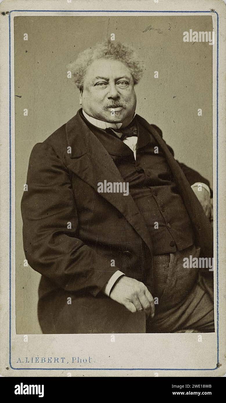 Alexandre Dumas - photographie Alphonse Liébert. Banque D'Images