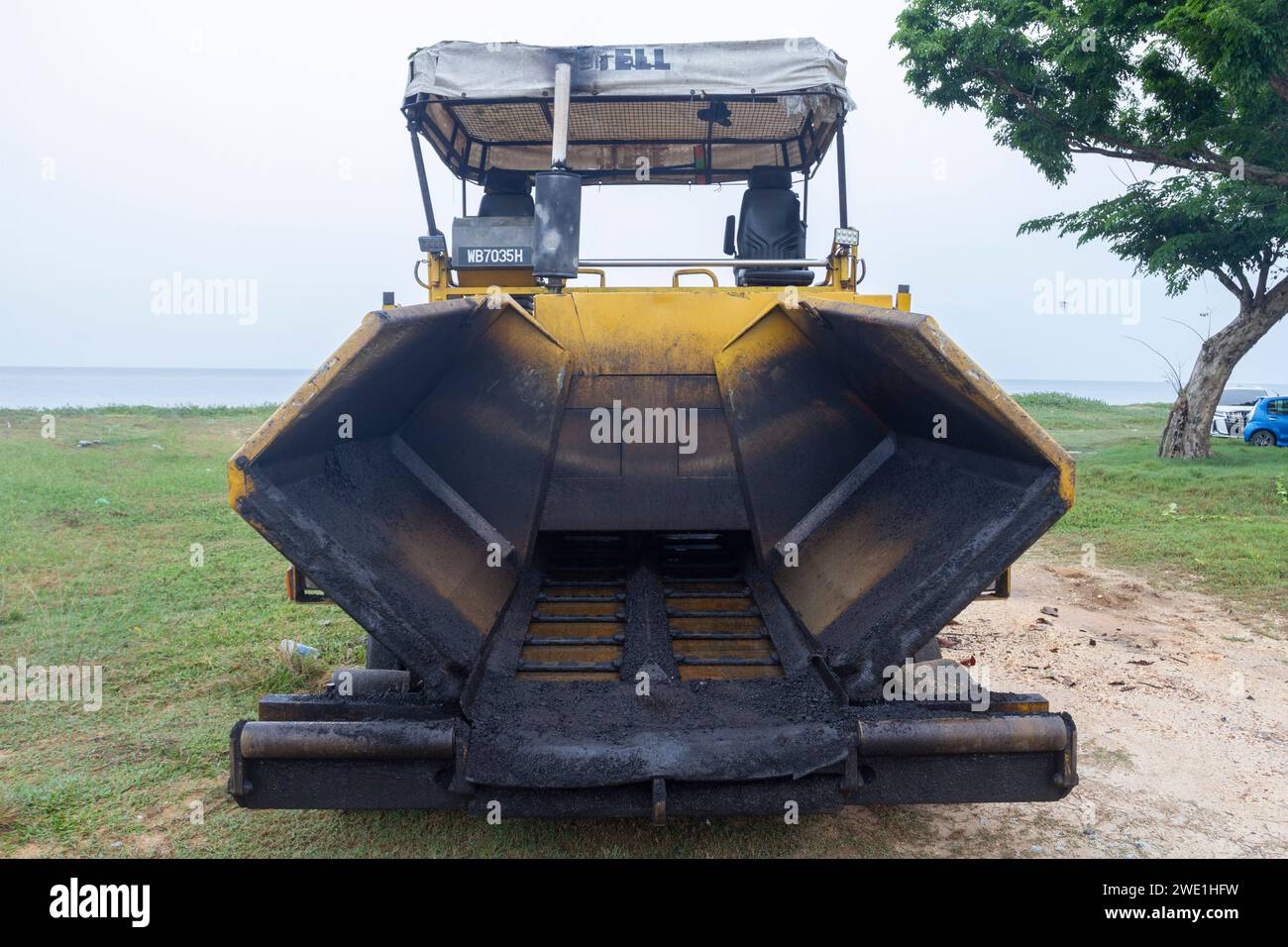 Machine d'asphalte pour pavage Banque D'Images