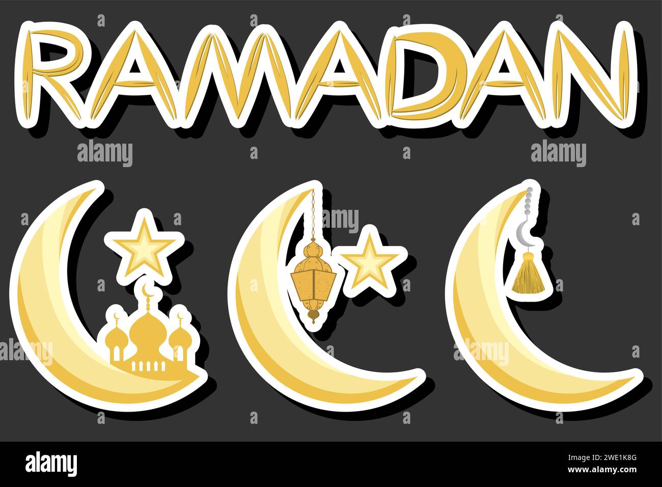 Belle illustration en couleur sur le thème de la célébration des vacances annuelles Ramadan Illustration de Vecteur