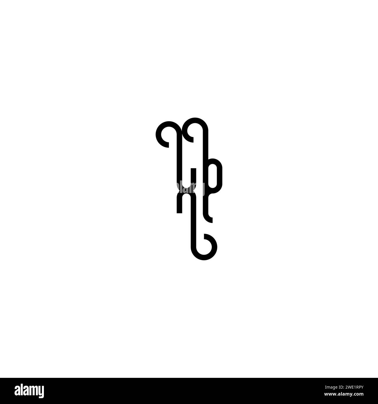XP concept courbe simple conception initiale du logo design noir et blanc Illustration de Vecteur