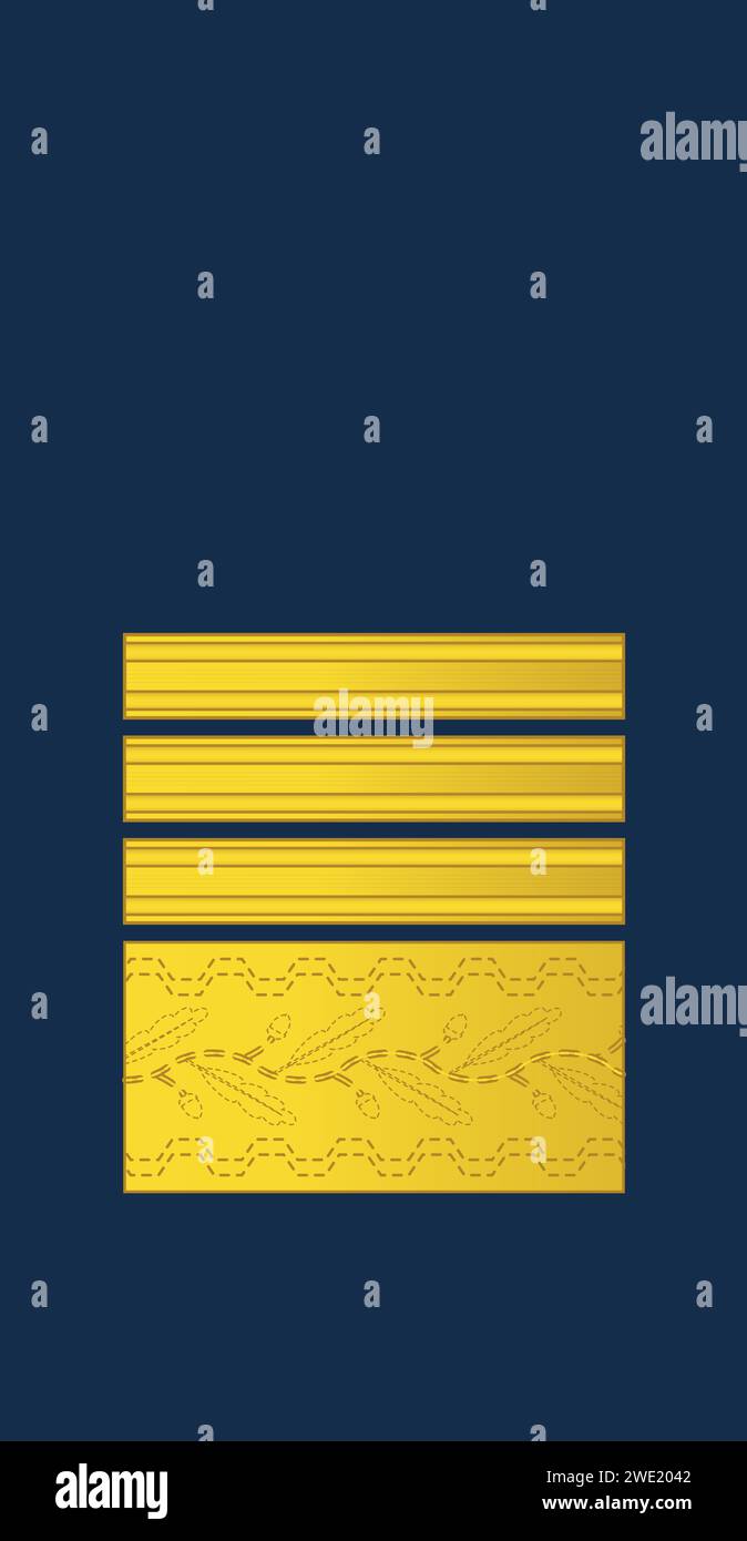 Marque de manche d'épaule pour insigne d'officier militaire de la Force aérienne finlandaise KENRAALI (GÉNÉRAL) Illustration de Vecteur