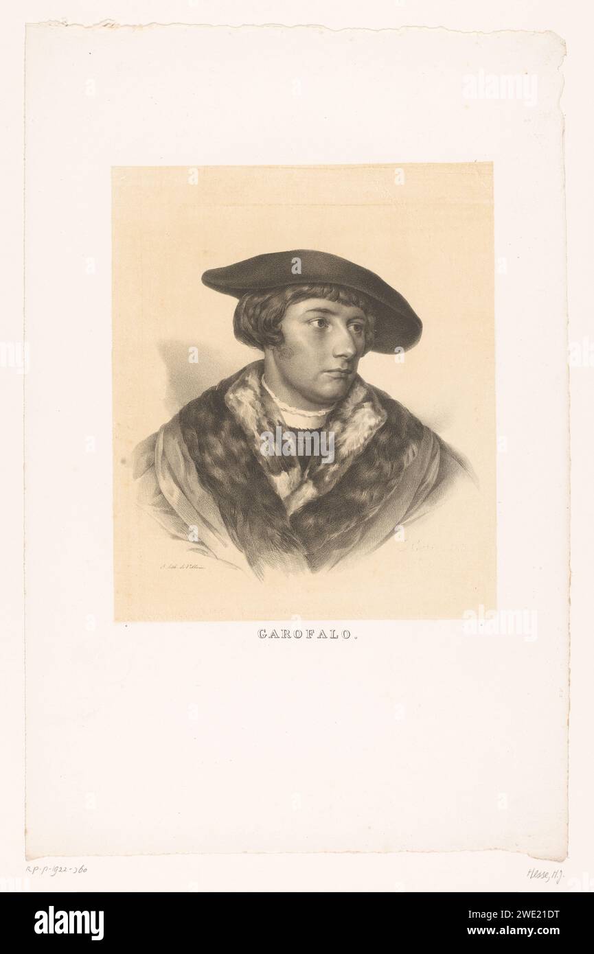 Portret Van Benvenuto Tisi da Garofalo, Henri Joseph Hesse, 1823 imprimer Paris papier personnages historiques Banque D'Images