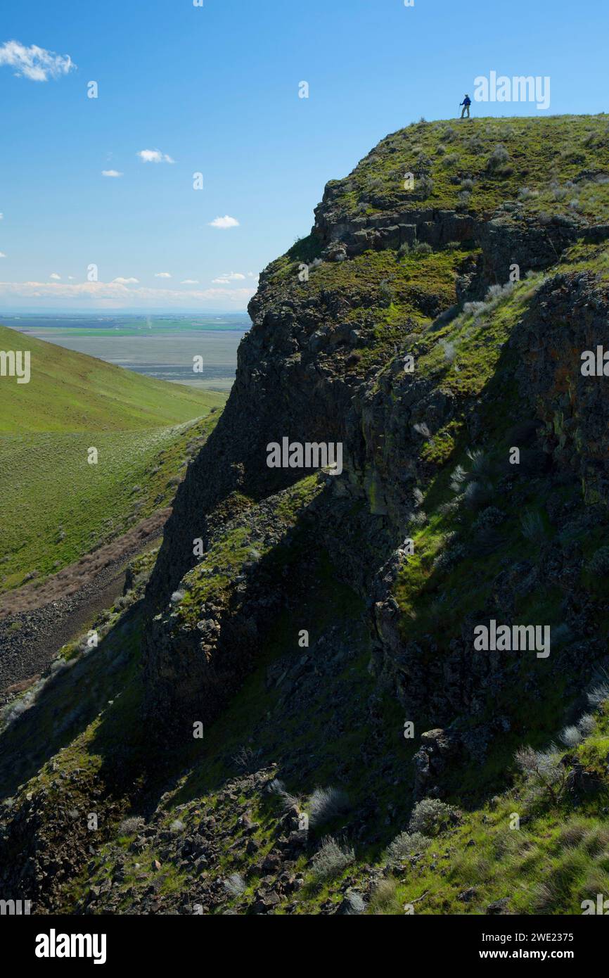 Donnent sur la Montagne de la selle, Hanford Reach National Monument, New York Banque D'Images