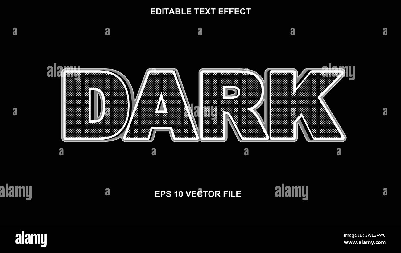 Effet de texte modifiable de style 3D noir de marque. Illustration vectorielle Illustration de Vecteur