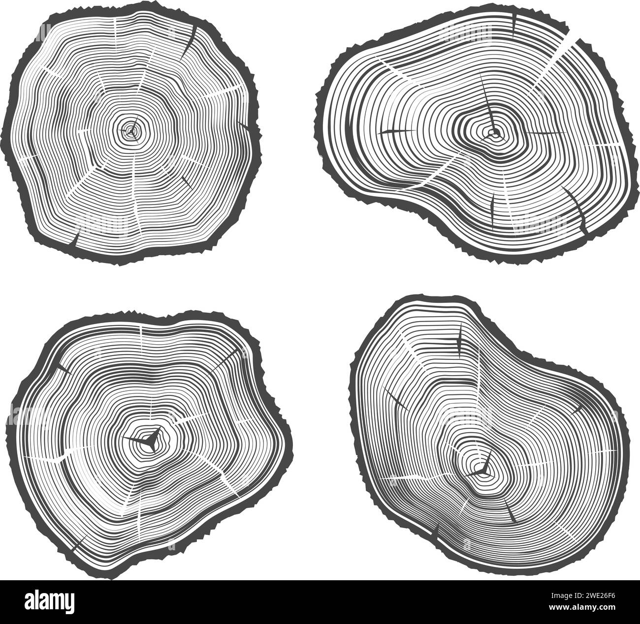 Illustrations monochromes découpées en bois Illustration de Vecteur