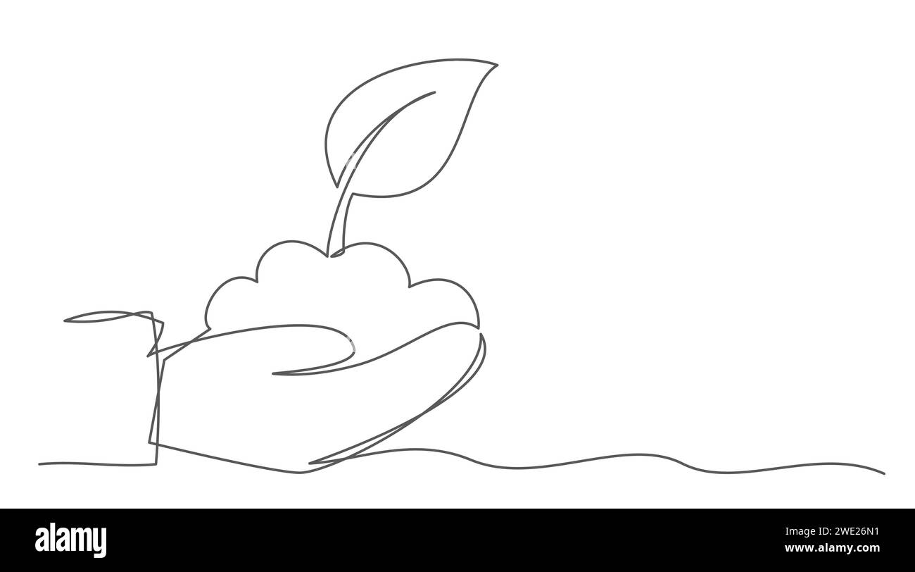 Croissance un dessin de ligne isolé sur fond blanc Illustration de Vecteur