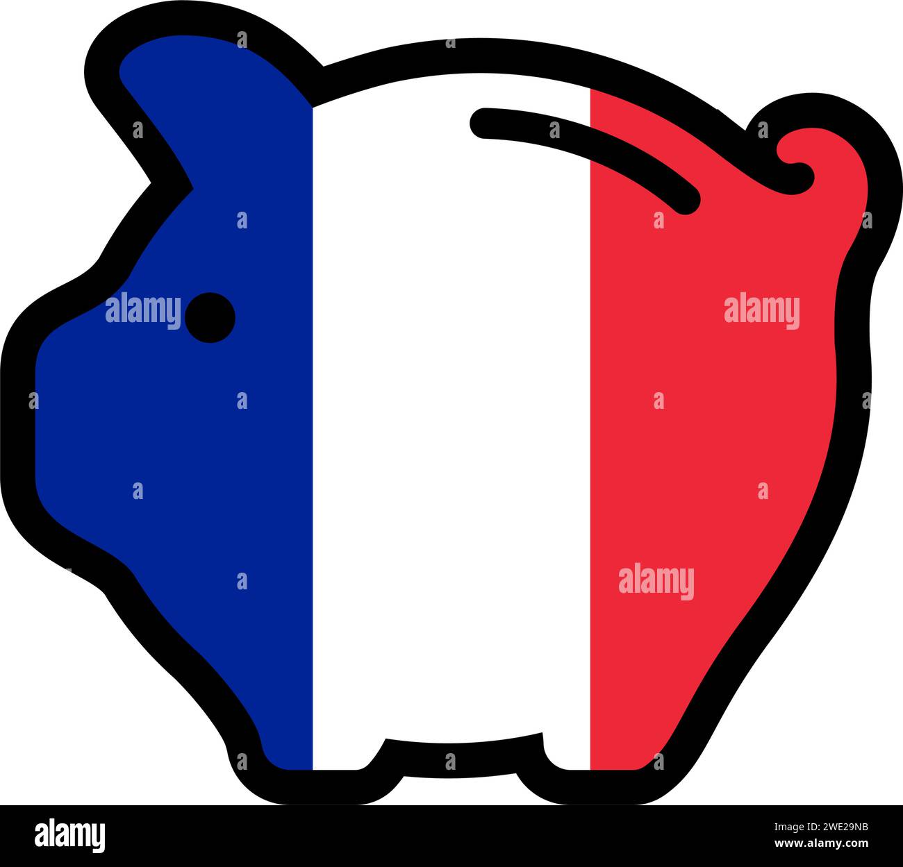 Drapeau de France, icône de tirelire, symbole vectoriel. Illustration de Vecteur