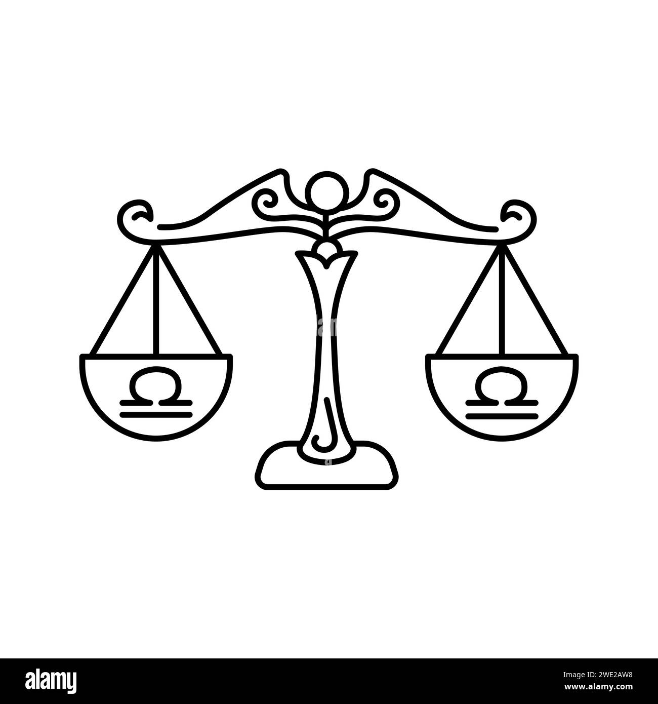 Concept de couleurs Libra. Signe du zodiaque. Astrologie et horoscope. Prédictions et caractère humain. Air de l'élément. Règle Vénus Illustration de Vecteur