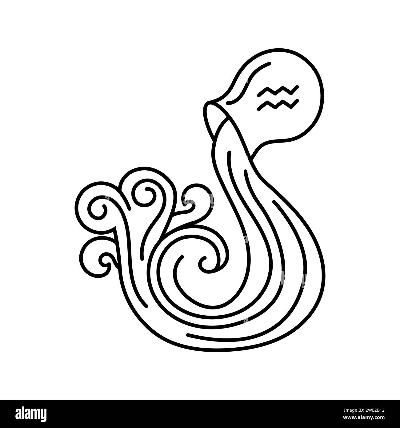 Concept de couleur Aquarius. Signe du zodiaque. Astrologie et horoscope. Prédictions et caractère humain. Air de l'élément. Souverain Uranus. Illustration de Vecteur