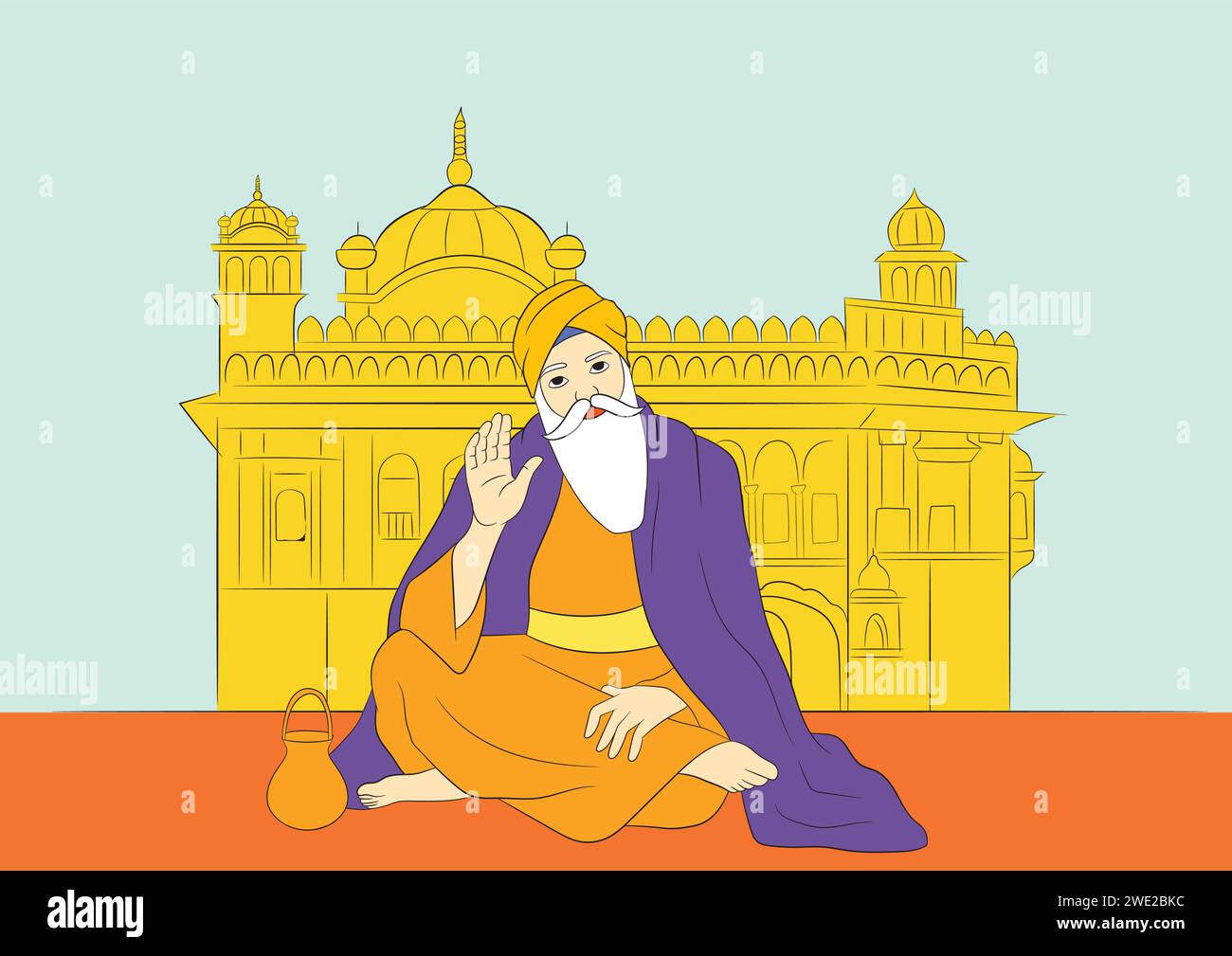 Illustration vectorielle de Gurpurab heureux, Guru Nanak Jayanti festival de célébration sikh Illustration de Vecteur
